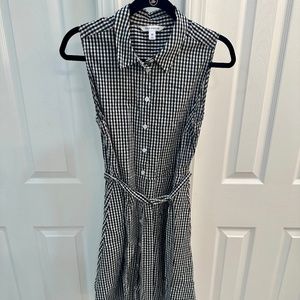 Popsugar Sleeveless Gingham Shirtwaist Dress